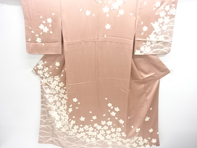JAPANESE KIMONO / FLOWER PATTERN EMBROIDERY HOMONGI